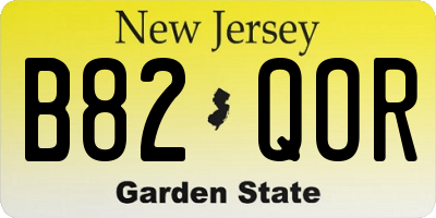 NJ license plate B82QOR