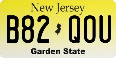 NJ license plate B82QOU