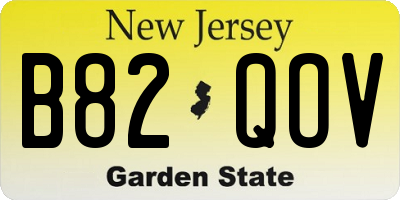 NJ license plate B82QOV
