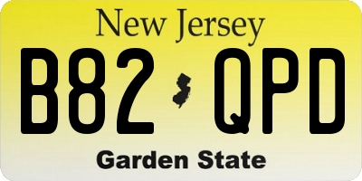 NJ license plate B82QPD