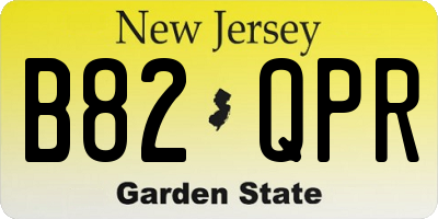 NJ license plate B82QPR
