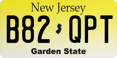 NJ license plate B82QPT