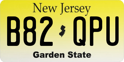 NJ license plate B82QPU