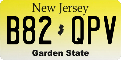 NJ license plate B82QPV