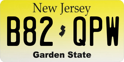 NJ license plate B82QPW