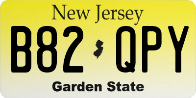 NJ license plate B82QPY