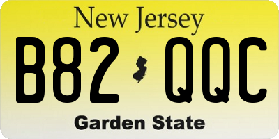 NJ license plate B82QQC
