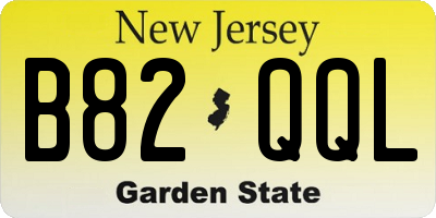 NJ license plate B82QQL