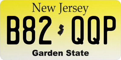 NJ license plate B82QQP