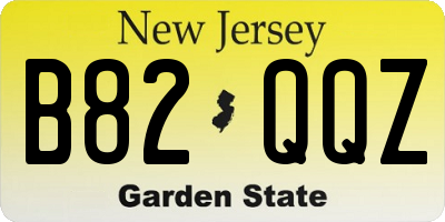 NJ license plate B82QQZ
