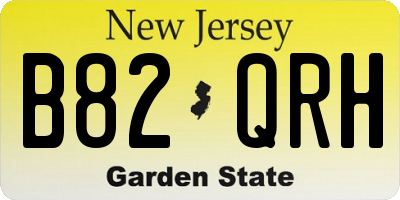 NJ license plate B82QRH
