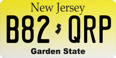 NJ license plate B82QRP