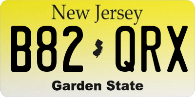 NJ license plate B82QRX