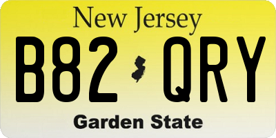 NJ license plate B82QRY