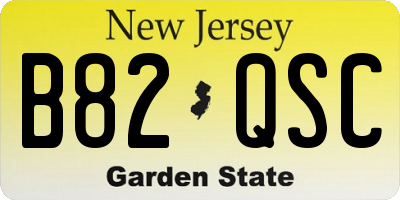 NJ license plate B82QSC