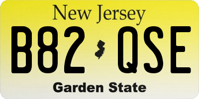 NJ license plate B82QSE