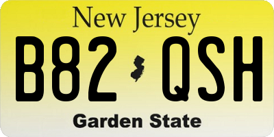 NJ license plate B82QSH