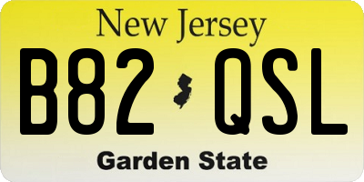 NJ license plate B82QSL