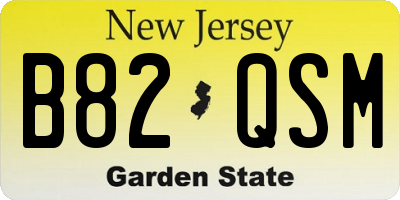 NJ license plate B82QSM