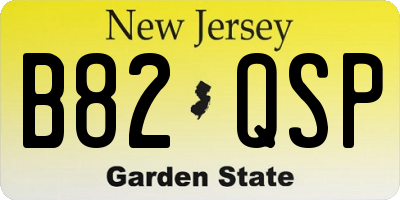 NJ license plate B82QSP