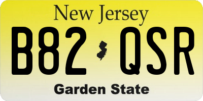 NJ license plate B82QSR