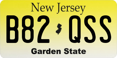NJ license plate B82QSS