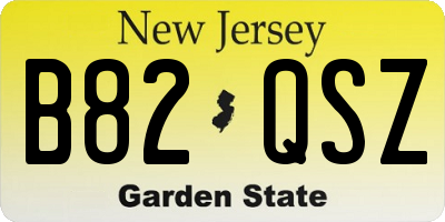 NJ license plate B82QSZ