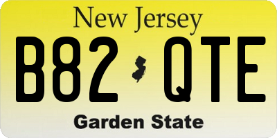 NJ license plate B82QTE