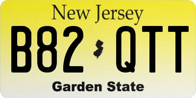 NJ license plate B82QTT