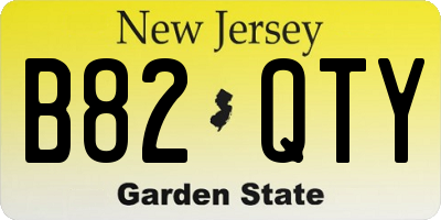 NJ license plate B82QTY
