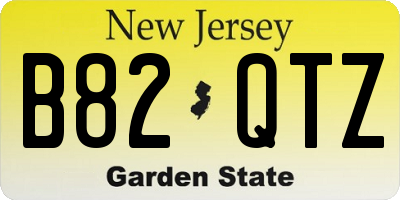 NJ license plate B82QTZ
