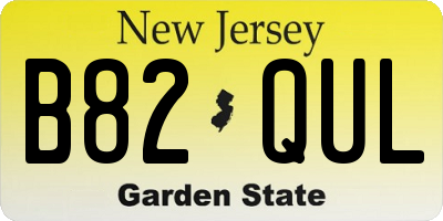 NJ license plate B82QUL