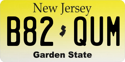 NJ license plate B82QUM