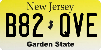 NJ license plate B82QVE
