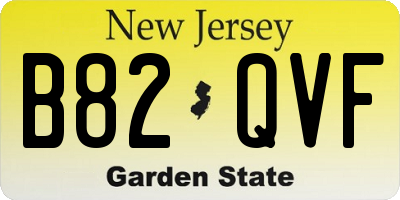 NJ license plate B82QVF