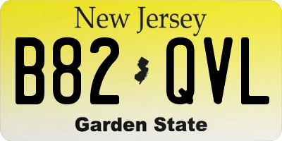 NJ license plate B82QVL