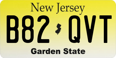 NJ license plate B82QVT