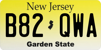 NJ license plate B82QWA