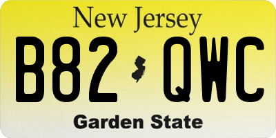 NJ license plate B82QWC