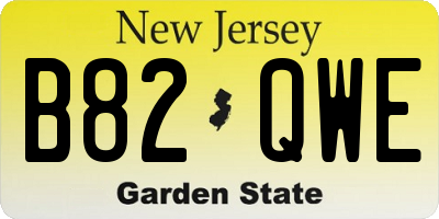 NJ license plate B82QWE