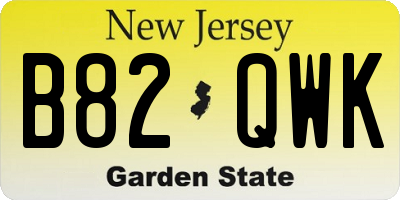 NJ license plate B82QWK