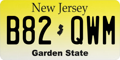 NJ license plate B82QWM