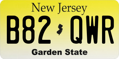 NJ license plate B82QWR