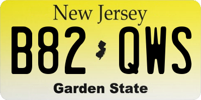 NJ license plate B82QWS