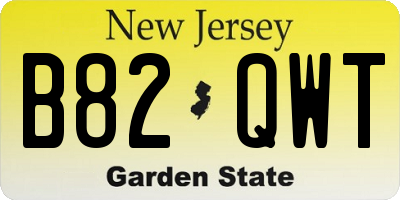 NJ license plate B82QWT
