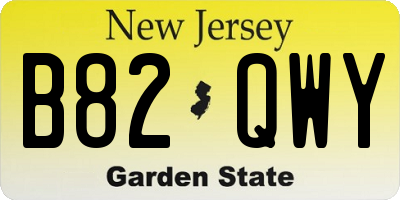NJ license plate B82QWY