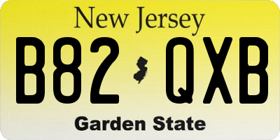 NJ license plate B82QXB