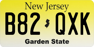NJ license plate B82QXK