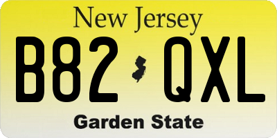 NJ license plate B82QXL