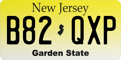 NJ license plate B82QXP